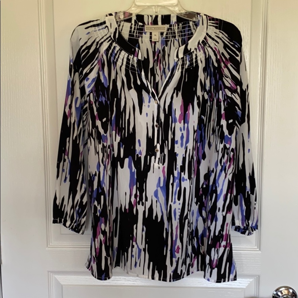Dana Buchman Colorful Silky Blouse